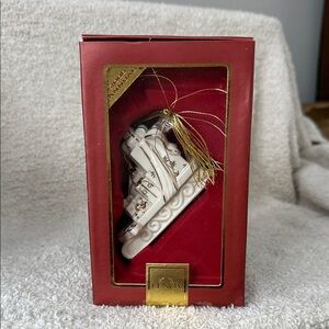Lenox White and Gold Holiday Ornament 2008